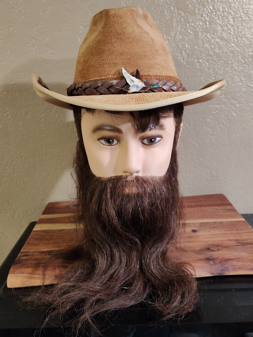 Natural Leather Cowboy Hat With Braid